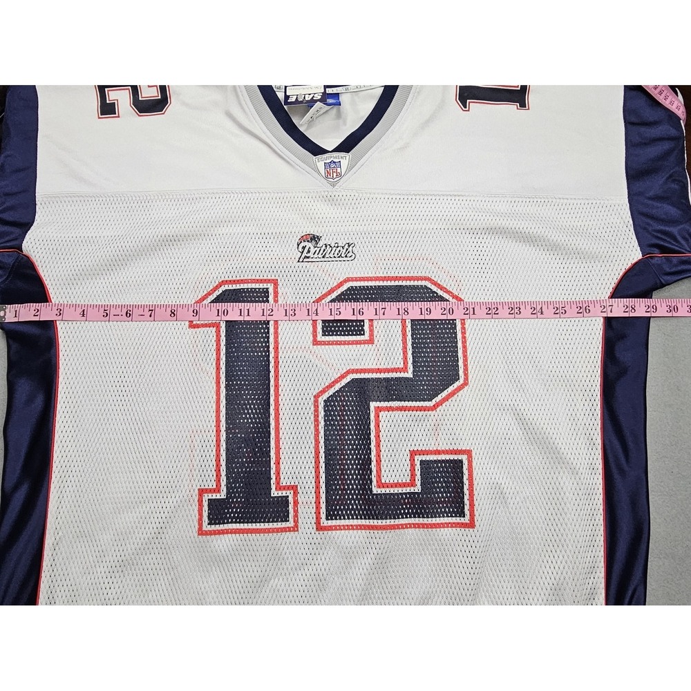 New England Patriots Jersey Mens XXL White Reebok On Field Tom Brady #12 NFL VTG - Picture 6 of 13